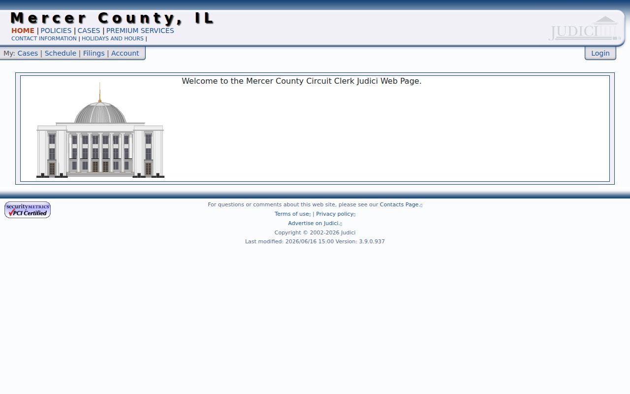 Mercer County criminal records Judici county landing page