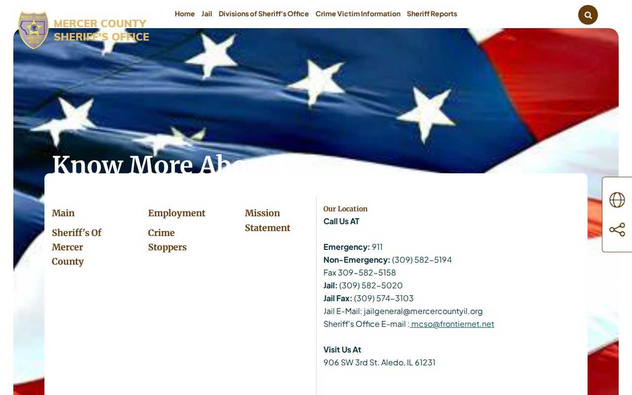 Mercer County criminal records Sheriff contact page