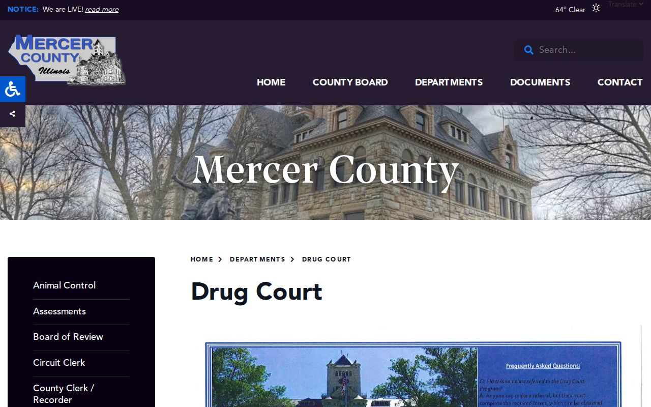 Matherville criminal history Mercer Drug Court program