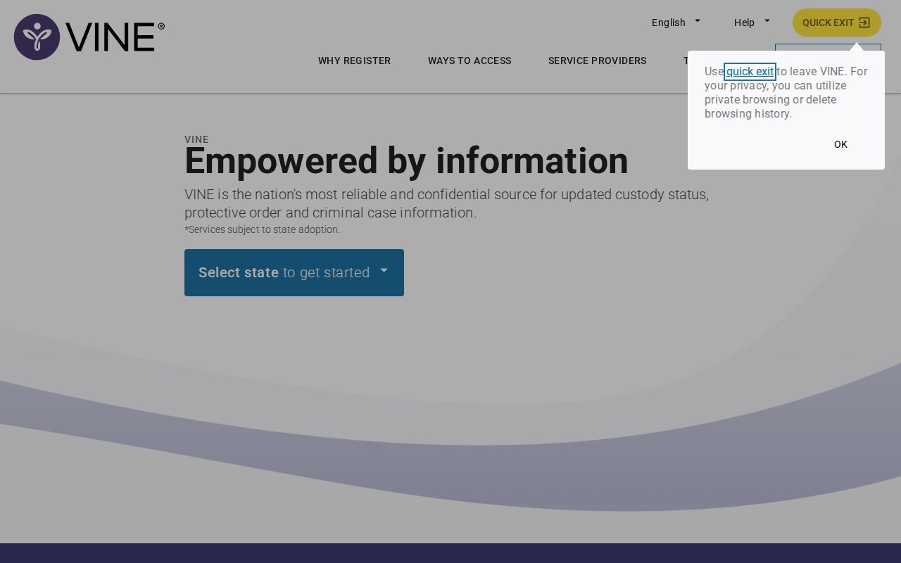 Viola criminal history custody notification search