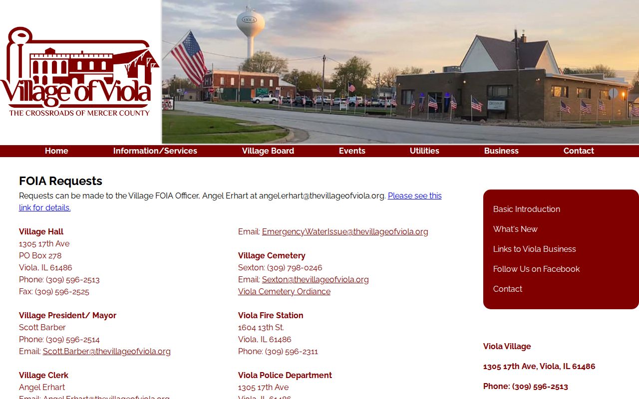 Viola criminal history village and police contacts